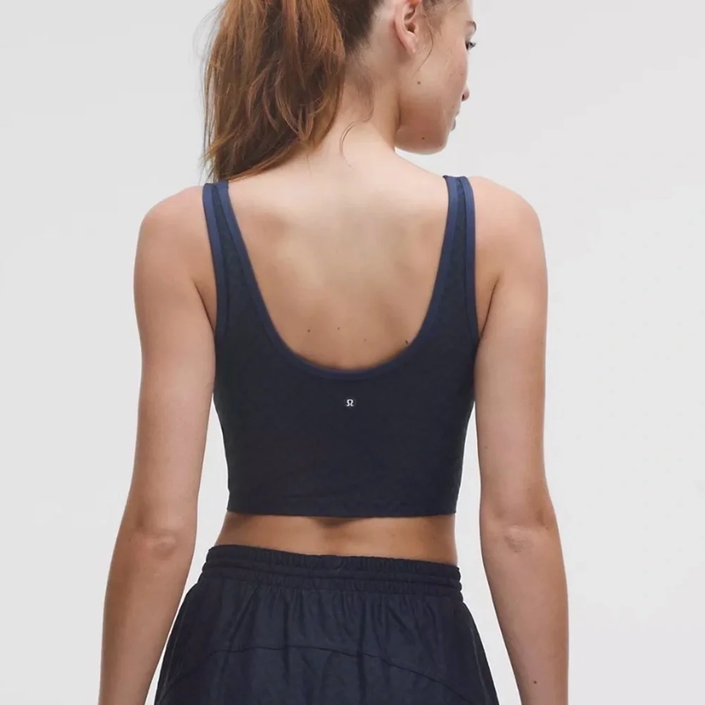 lululemon athletica Navy Textured Mesh Tennis Tank NWT
